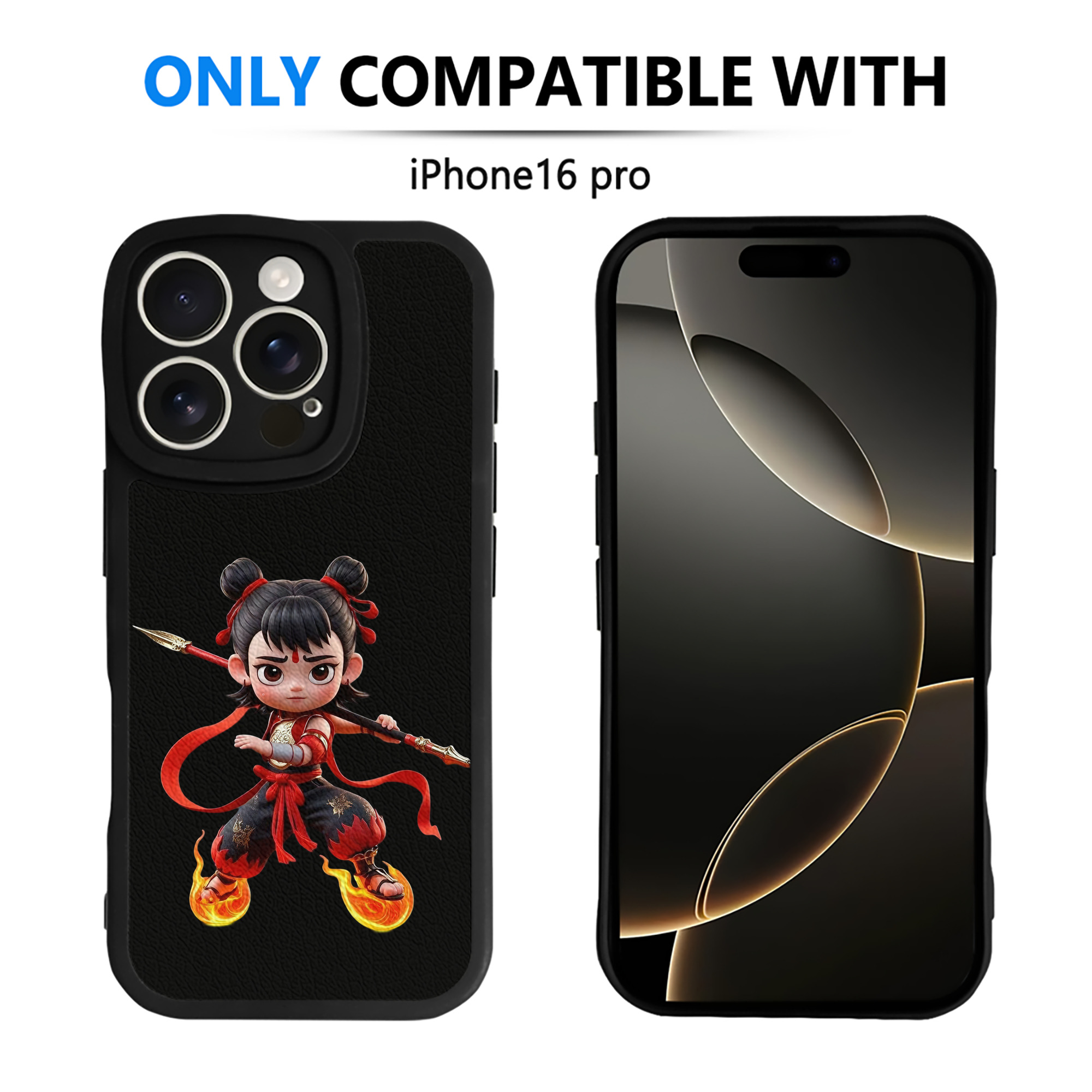 （画像用） Ne Zha 2 ナタ 魔童の大暴れ 【iPhone 16シリーズ対応】シリコンスマホケース（レザー調） 材質：シリコン